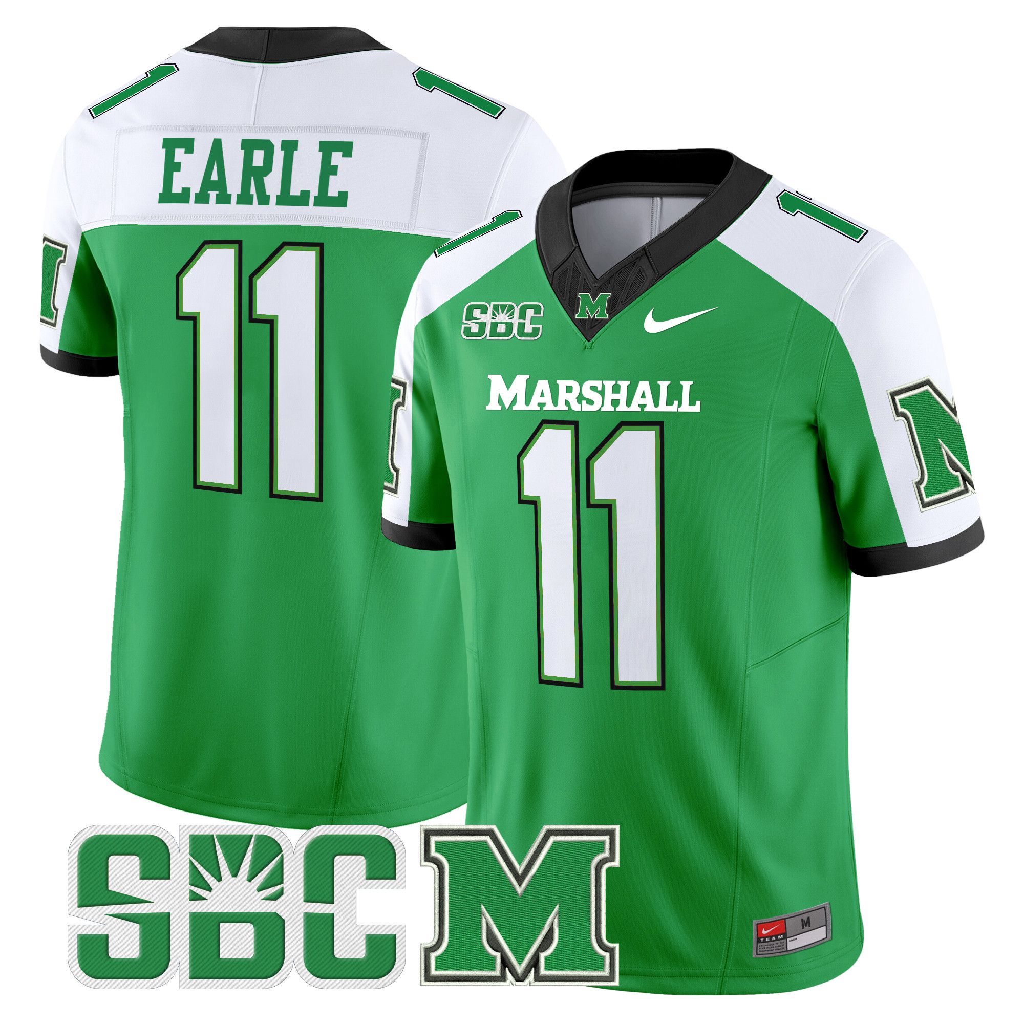 Men Marshall Thundering Herd #11 Earle Green Nike 2024 Vapor Limited NCAA Jersey->more ncaa teams->NCAA Jersey